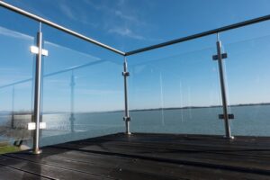 glass railing on deck